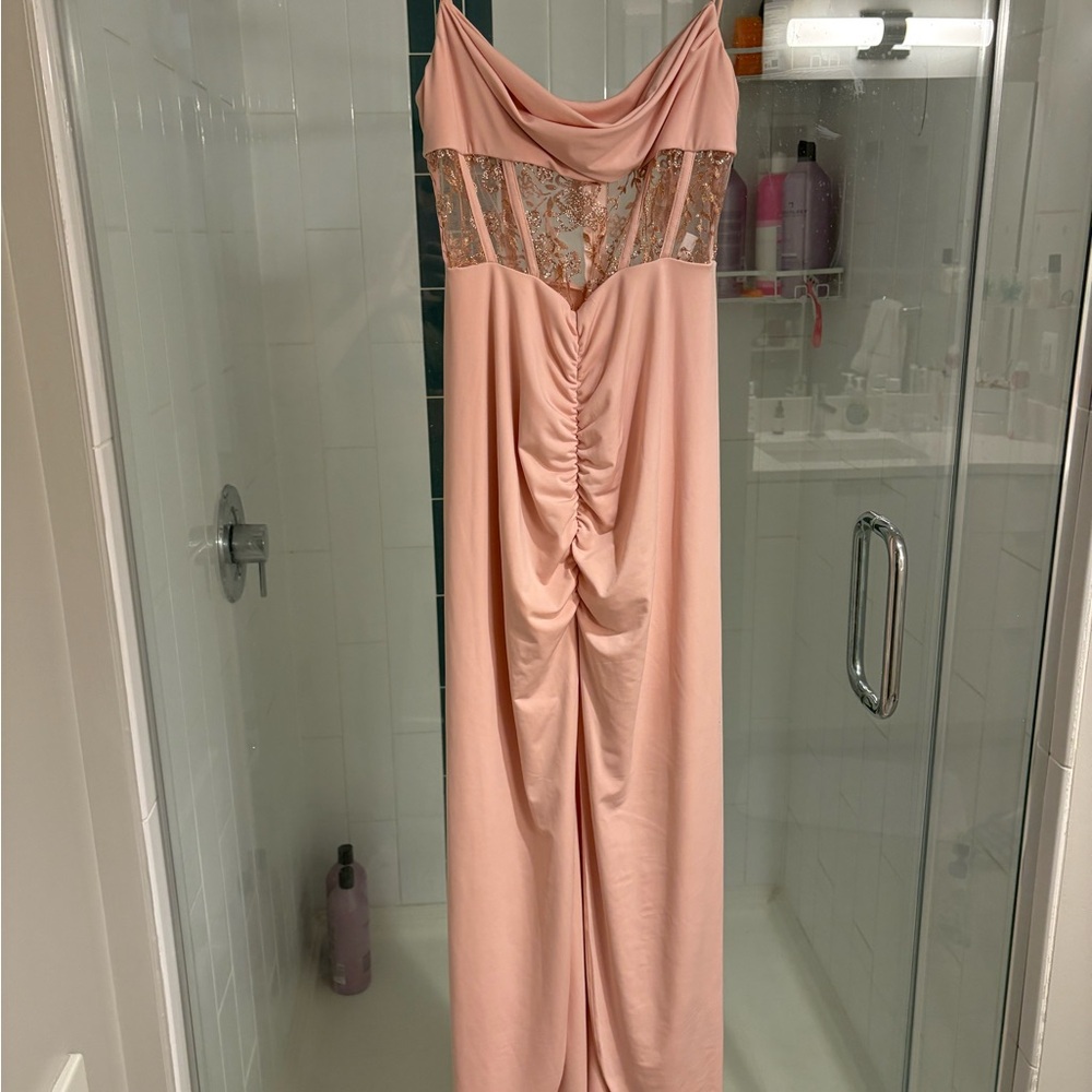 Lucy in the Sky Blush and Gold Dress